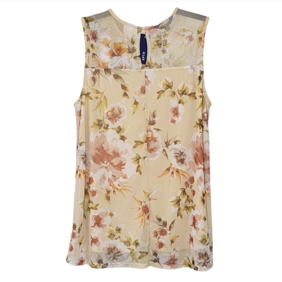 Apt. 9 Sleeveless Floral Lined Creamy Beige Tank Top Size XL - Picture 3 of 3